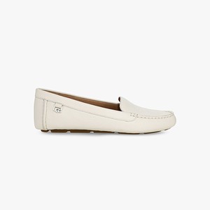 Ugg Flores Läder Lägenheter Skor Dam Vita (125734JQC)